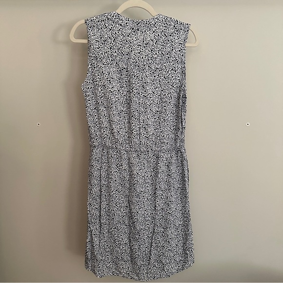 GAP Black and White Sleeveless V-Neck Midi Cinch Waist Sundress - S - Picture 5 of 5